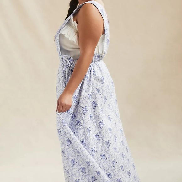 Selkie Pinafore Printed Midi Dress Anthropologie Plus 1X NWT - Picture 4 of 10